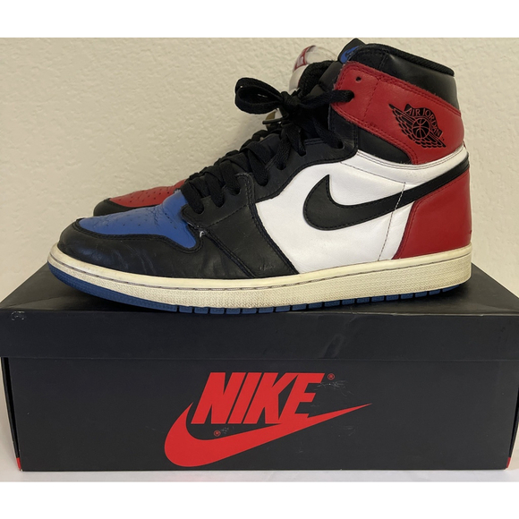 AIR JORDAN 1 RETRO HIGH OG USED SIZE 11 TOP 3 BLACK WHITE MULTI COLOR 555088 026 - Picture 1 of 14